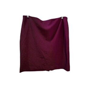 Hugo Boss Womens Textured Ribbed Burgundy Pencil Skirt‎ With Back Zipper